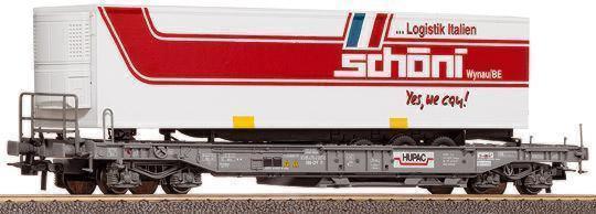 Flat car loaded with trailer &quot;SCHÖNI&quot;<br /><a href='images/pictures/Roco/66588.jpg' target='_blank'>Full size image</a>